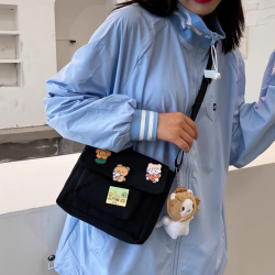 Милая холщовая Маленькая женская сумка, новинка 2023, японская Диагональная Сумка в стиле Харадзюку, универсальная Студенческая сумка через плечо для девушек, сумки для женщин