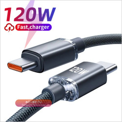 Кабель USB C — Type C мощностью 120 Вт для iPhone 15 Pro Max PD Шнур для быстрой зарядки данных для Xiaomi 14 Redmi Oneplus 12 POCO X6 OPPO Samsung