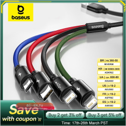 USB-кабель Baseus 3 в 1, кабель типа C для Samsung Xiaomi Mi 4 в 1, кабель для iPhone 14 13 12 X 11 Pro Max, зарядное устройство, кабель Micro USB