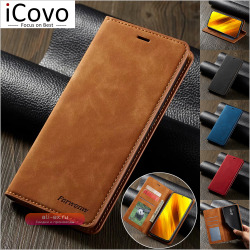 Кожаный чехол для Xiaomi Poco X4 X3 NFC M4 M3 F3 10T Pro Wallet Flip Cover Redmi Note 11 11S 10S 10 9 9s 9A 9C 8 7 12T 11T Тонкий