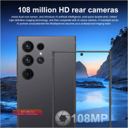 Смартфон S25 Ultra Global версия, 16G + 1T 7,3 дюйма HD + Android 14 8000 мАч 4G/5G, Snapdragon 8 gen3 108MP
