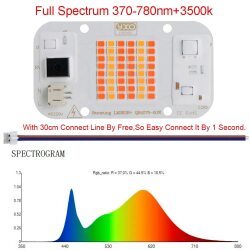 Светодиодный чип полного спектра для выращивания растений YXO Hydroponice AC 220V 20w 30w 50w Dob Cob