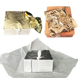 Бумага для рукоделия, золочение, имитация золота, серебра, меди, 100 листов, 14 х14 см