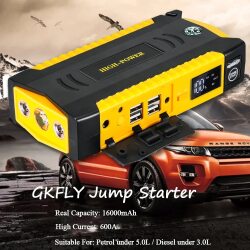 Автомобильное пусковое устройство GKFLY 16000 мАч, внешний аккумулятор, бустер для автомобильного аккумулятора, зарядное устройство 12 В, пусковое устройство, пусковое устройство для бензинового и дизельного автомобиля