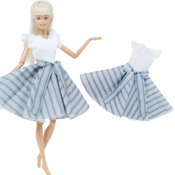 Одежда BJDBUS для куклы Барби, рубашка, юбка, платье, кофта, в ассортименте