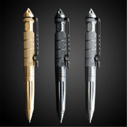 Металлическая шариковая тактическая ручка, цвета черный/серый/золотой/белый