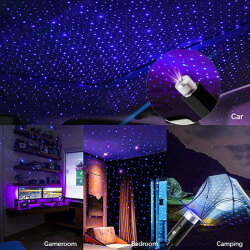 Романтический светодиодный Ночной светильник на крышу автомобиля, проектор, атмосферный Галактический светильник, декоративная лампа с USB, регулируемый декоративный светильник для интерьера автомобиля