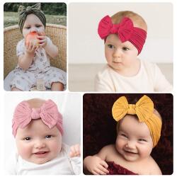 Эластичная повязка на голову для новорожденных, нейлон, цвет в ассортименте