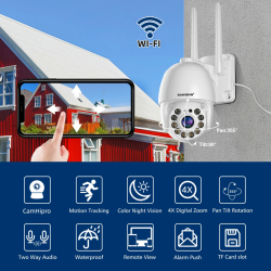 Уличная камера видеонаблюдения с 4-кратным цифровым зумом и поддержкой Wi-Fi