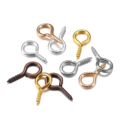 Крючки металлические с резьбой для бижутерии и рукоделия, цвет/размер в ассортименте, 100-200 шт в наборе