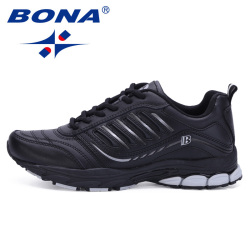Мужские кроссовки Bona для бега, цвет черный/белый/серый, размер 5,5-11