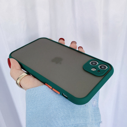 Матовый прозрачный жесткий чехол-накладка Macarons для iPhone