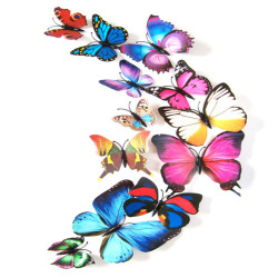 Декоративные наклейки в виде бабочек, 12 шт