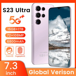 Смартфон глобальная версия S23 Ultra, 6800 мА · ч, 7,3 дюйма, 16 ГБ + 1 ТБ