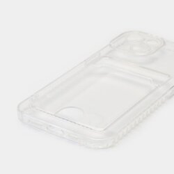 Чехол с карманом для карт на iPhone XR, 11, 12, 13, Pro, Pro Max, прозрачный силикон