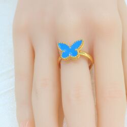 Высококачественное позолоченное латунное кольцо в виде бабочки из сплава 18-каратного золота для женщин
