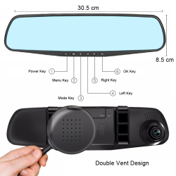Автомобильный видеорегистратор ADDKEY 1080P, зеркало заднего вида 4,5 дюйма, FHD двойной объектив 24 часа вождения