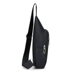 Нагрудная сумка через плечо, цвет черный, 17х30х5,5 см