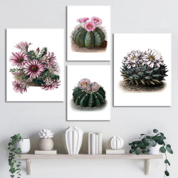 Картина на холсте с изображением кактуса и растений