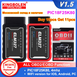 Автомобильный считыватель кодов OBDII ELM327 V1.5 с чипом PIC18F25K80
