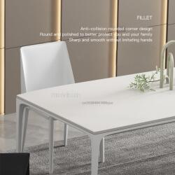 Новый итальянский обеденный стол Rock Slate белый прямоугольный домашний мраморный обеденный стол для маленькой квартиры и стулья для ресторана
