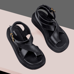 Женские сандалии AIYUQI из натуральной кожи, Новинка лета 2024, сандалии с клипсой, Женская обувь в римском стиле, женская обувь