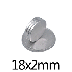 Тонкий Неодимовый магнитный супер сильный 18 мм х 2 мм, мощные магниты 18 х 2 мм, постоянный маленькие круглые магниты 18*2 мм, 20/50/100 шт.