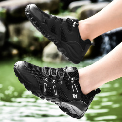Кроссовки мужские легкие сетчатые, Повседневная дышащая спортивная обувь, мягкие удобные, для бега, черные