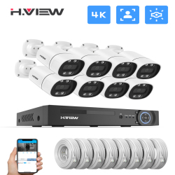 H.view 8mp/5mp Система видеонаблюдение комплект уличное онлайн для дом дома ,камера видеонаблюдение ,камера система видеонаблюдения, видеокамеры наблюдения