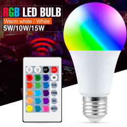 Умная Светодиодная лампа E27 с регулируемой яркостью, цветная лампа с изменением яркости, RGBW, белый Декор для дома, светильник Вт, 10 Вт, 15 Вт