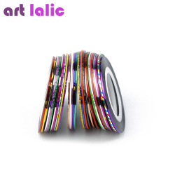 30 шт., разноцветные наклейки-ленты для дизайна ногтей