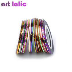 30 шт., разноцветные наклейки-ленты для дизайна ногтей