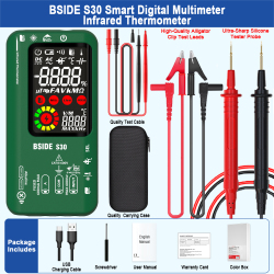 Цифровой мультиметр BSIDE S30, профессиональный электронный измеритель напряжения и силы тока, 15 в, с диодным инфракрасным термометром, переменный и постоянный ток