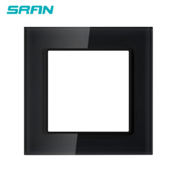 SRAN серия F6 несколько рамок черная панель из закаленного стекла, eu FR UN розетки и переключатели искусственных ламп Rj45 rj11module DIY