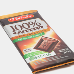 Шоколад Победа вкуса "Чаржед", темный, 57% какао, без добавления сахара, 100 г