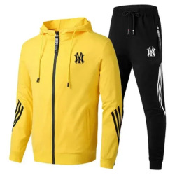 Модный спортивный костюм для мужчин, новый осенний женский костюм + спортивные штаны в полоску, комплект из 2 предметов для бега, фитнеса, баскетбола, бега