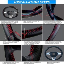 Оплетка автомобильного руля с иголками и нитками, кожаный чехол для автомобильного руля, 7 цветов DIY оплетки для автомобильных аксессуаров
