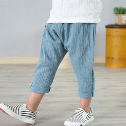Льняные штаны для мальчиков и девочек 1-6 лет, однотонные льняные детские брюки, хлопковые льняные штаны для мальчиков, шаровары для детей