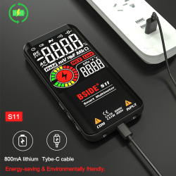 BSIDE Цифровой мультиметр умный электрик тестер USB зарядка T-RMS DC AC напряжение Емкость Ом Гц NCV Профессиональный мультитестер