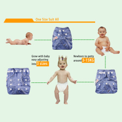 [Littles&Bloomz] Детские многоразовые подгузники из ткани с карманом для стирки, выберите 1 подгузник из A/B/C на фото, только подгузник/подгузники (без вкладыша)