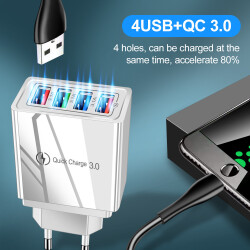 Адаптер питания Acgicea с 4 USB-портами и поддержкой быстрой зарядки 3.0, 45 Вт