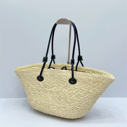 Высококачественные и модные плетеные сумки из соломы, новинка 2024, вместительная плетеная сумка ручной работы, сумка на плечо для отдыха
