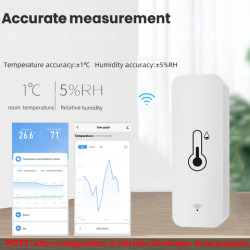 Датчик температуры и влажности Tuya Zigbee, Wi-Fi датчик температуры и влажности с дистанционным управлением через приложение для умного дома, с ассистентом Google и Alexa
