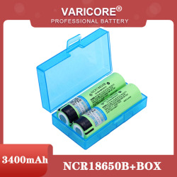 Литий-ионные аккумуляторы VariCore, оригинальные аккумуляторы 18650 NCR18650B 3,7 В 3400 мАч, для фонариков, с коробкой для хранения