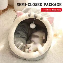 Милая кровать для кошек, теплая корзина для домашних питомцев, удобная палатка для котят, очень мягкий маленький коврик для собак, сумка для моющихся лежанок для кошек