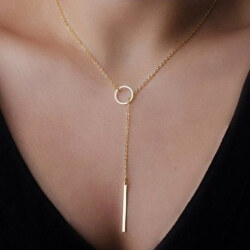 Минималистичное круглое ожерелье с подвеской-палочкой для женщин, жемчужное ожерелье до ключиц, длинная цепочка с листьями, Модная бижутерия, эффектный подарок для девушки