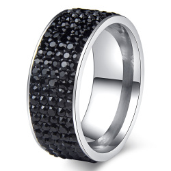 Женское кольцо из нержавеющей стали, с кристаллами