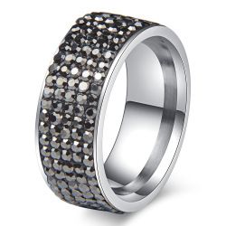 Женское кольцо из нержавеющей стали, с кристаллами