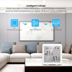 Датчик температуры и влажности Tuya Wi-Fi, комнатный гигрометр, термометр, детектор, дистанционное управление, поддержка Alexa Google Home