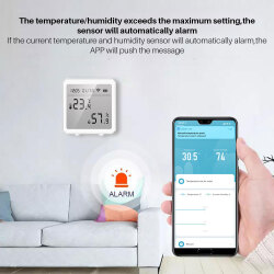 Датчик температуры и влажности Tuya Wi-Fi, комнатный гигрометр, термометр, детектор, дистанционное управление, поддержка Alexa Google Home